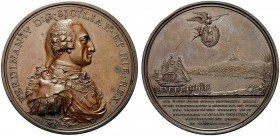 MEDAGLIE ITALIANE
NAPOLI
Ferdinando IV di Borbone, 1759 -1825. Medaglia 1799 opus Conrad Heinrich Kuchler. Æ gr. 53,53 mm 48,2 FERDINAN IV D: G SICI...