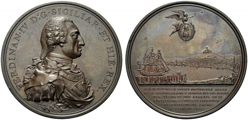 MEDAGLIE ITALIANE
NAPOLI
Ferdinando IV di Borbone, 1759 -1825. Medaglia 1799 o...
