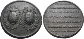 MEDAGLIE ITALIANE
NAPOLI
Ferdinando II di Borbone, 1830-1859. Medaglia di confine 1840. Fusione in ferro gr. 854,58mm 109,5 Nel campo a s., stemma b...