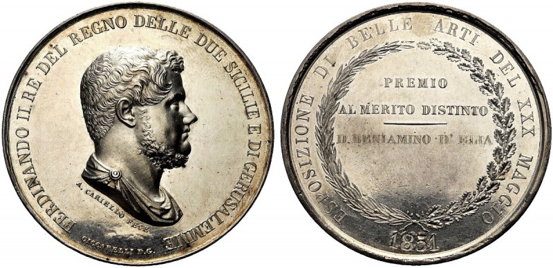 MEDAGLIE ITALIANE
NAPOLI
Ferdinando II di Borbone, 1830-1859. Medaglia 1851 op...