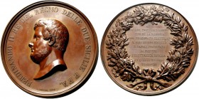 MEDAGLIE ITALIANE
NAPOLI
Ferdinando II di Borbone, 1830-1859. Medaglia galvanica 1852 opus Luigi Arnaud. Æ gr. 1041,60 mm 147 FERDINANDO II.RE DEL R...