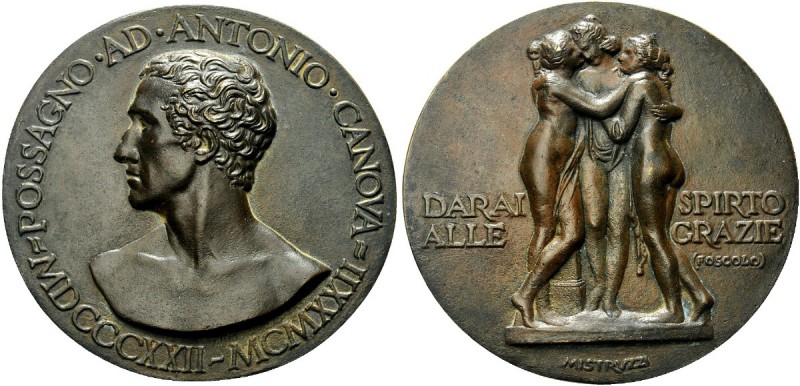 MEDAGLIE ITALIANE
VENEZIA
Antonio Canova, 1757-1822. Medaglia 1922 opus Mistru...