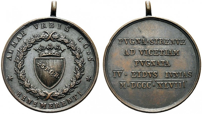MEDAGLIE ITALIANE
VICENZA
II Repubblica Romana, 1848-1849. Medaglia 1848 con a...