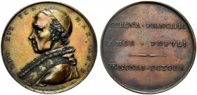 MEDAGLIE PAPALI
ROMA
Leone XII (Annibale Sermattei della Genga), 1823-1829. Medaglia straordinaria 1823 a. I opus N. Cerbara. Æ gr. 34,19 mm 43,2 LE...