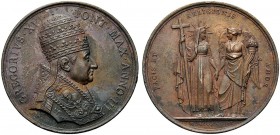 MEDAGLIE PAPALI
ROMA
Gregorio XVI (Bartolomeo Alberto Cappellari), 1831-1846. Medaglia 1833 a. III opus G. Cerbara. Æ gr. 38,36 mm 43 GREGORIVS XVI ...