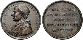 MEDAGLIE PAPALI
ROMA
Gregorio XVI (Bartolomeo Alberto Cappellari), 1831-1846. Medaglia 1835 a. IV opus G. Cerbara. Æ gr. 39,09 mm 43,5 GREGORIVS XVI...