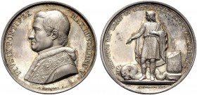 MEDAGLIE PAPALI
ROMA
Pio IX (Giovanni Maria Mastai Ferretti), 1846-1878. Medaglia 1850 a. V opus G. Girometti. Ar gr. 32,98 mm 43,2 PIVS IX PONTIFEX...