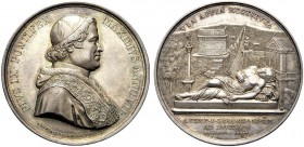 MEDAGLIE PAPALI
ROMA
Pio IX (Giovanni Maria Mastai Ferretti), 1846-1878. Medaglia 1852 a. VII opus B. Zaccagnini. Ar gr. 32,78 mm 43,5 PIVS IX PONTI...