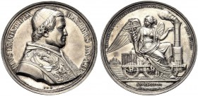 MEDAGLIE PAPALI
ROMA
Pio IX (Giovanni Maria Mastai Ferretti), 1846-1878. Medaglia 1856 a. XII opus Pietro Girometti. Ar gr. 34,02 mm 42,5 PIVS IX PO...