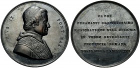 MEDAGLIE PAPALI
ROMA
Pio IX (Giovanni Maria Mastai Ferretti), 1846-1878. Medaglia 1857 opus C. Reggiani. Æ gr. 89,82 mm 58,5 PIVS IX PONT MAX Busto ...