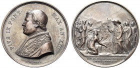 MEDAGLIE PAPALI
ROMA
Pio IX (Giovanni Maria Mastai Ferretti), 1846-1878. Medaglia 1858 a. XIII opus G. Bianchi. Æ gr. 36,50 mm 43,38 Come precedente...