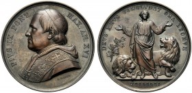 MEDAGLIE PAPALI
ROMA
Pio IX (Giovanni Maria Mastai Ferretti), 1846-1878. Medaglia 1861 a. XVI opus C. Voigt. Æ gr. 37,94 mm 43,5 Come precedente. Li...