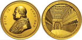 MEDAGLIE PAPALI
ROMA
Pio IX (Giovanni Maria Mastai Ferretti), 1846-1878. Medaglia di grande modulo 1861 opus Bianchi. Æ Dorato gr. 260,29 mm 82 Come...