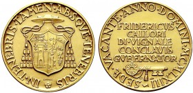 MEDAGLIE PAPALI
ROMA
Sede Vacante (Cam. Card. Benedetto Aloisi-Masella), 1963. Medaglia coniata in oro emessa dal Governatore del Conclave monsignor...