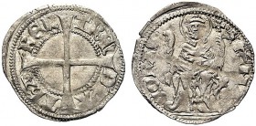 MONETE ITALIANE REGIONALI
AQUILEIA
Bertrando, 1334-1350. Denaro con Sant'Ermacora barbuto. Ar gr. 1,15 Simile a precedente. Bern. 44. Buon BB