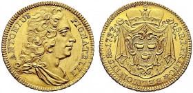 MONETE ITALIANE REGIONALI
BELMONTE
Antonio Pignatelli, 1733-1738. Zecchino 1733. Au gr. 3,49 ANTONIUS PIGNATELLI Busto a d. Rv. S R I PRINC & BELMON...