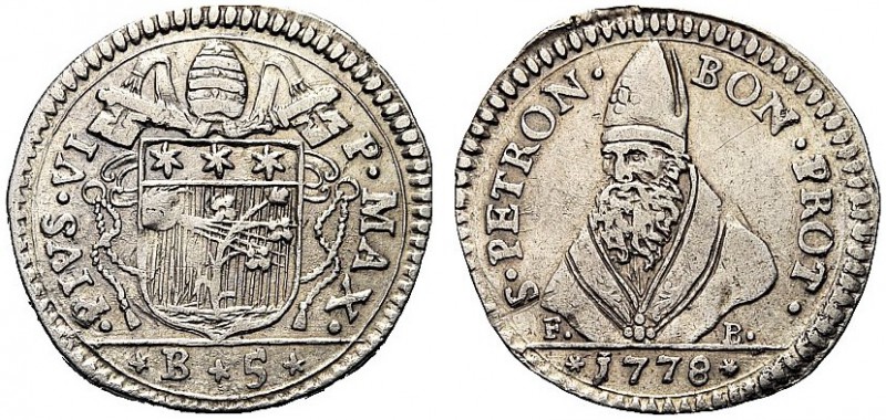MONETE ITALIANE REGIONALI
BOLOGNA
Pio VI (Giovanni Angelo Braschi), 1775-1799....