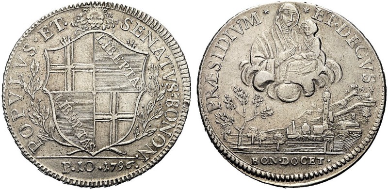 MONETE ITALIANE REGIONALI
BOLOGNA
Governo Popolare, 1796-1797. Scudo 1796 da 1...