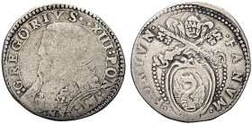 MONETE ITALIANE REGIONALI
FANO
Gregorio XIII (Ugo Boncompagni), 1572-1585. Testone. Ar gr. 9,14 Busto a s., con piviale rabescato; sotto, N.S. (Meo ...