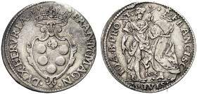 MONETE ITALIANE REGIONALI
FIRENZE
Francesco I de’Medici, 1574-1587. Giulio 1585. Ar gr. 3,02 Stemma coronato. Rv. S. Giovanni Battista e S. Francesc...