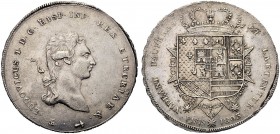 MONETE ITALIANE REGIONALI
FIRENZE
Ludovico I di Borbone, Re d’Etruria, 1801-1803. Francescone 1803. Ar Testa nuda a d. Rv. Stemma coronato, con Coll...