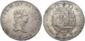 MONETE ITALIANE REGIONALI
FIRENZE
Ludovico I di Borbone, Re d’Etruria, 1801-1803. Francescone 1803, caratteri grandi. Ar Simile a precedente. Pag. 6...