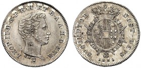 MONETE ITALIANE REGIONALI
FIRENZE
Leopoldo II di Lorena, 1824-1859. Mezzo Paolo 1839. Ar Testa nuda giovanile a d. Rv. Stemma coronato, con Collare ...