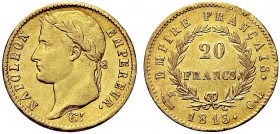 MONETE ITALIANE REGIONALI
GENOVA
Napoleone I Imperatore, 1804-1814. 20 Franchi 1813 Genova. Au Testa nuda laureata a s. Rv. Valore al centro entro r...