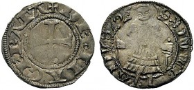 MONETE ITALIANE REGIONALI
MACERATA
Autonome, 1392-1447. Grosso. Ar gr. 1,28 DE MACERATA Leggenda intorno a croce. Rv. S IVLI ANVS S. Giuliano stante...