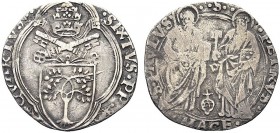 MONETE ITALIANE REGIONALI
MACERATA
Sisto IV (Francesco Della Rovere), 1471-1484. Grosso. Ar gr. 2,47 SIXTVS PP QVARTVS Stemma sormontato da triregno...