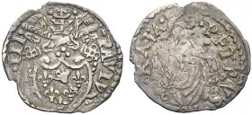 MONETE ITALIANE REGIONALI
MACERATA
Paolo III (Alessandro Farnese), 1534-1549. Baiocco. Ar gr. 0,28 PAVLVS PP III Stemma semiovale gigliato. Rv. S PE...