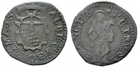 MONETE ITALIANE REGIONALI
MASSA DI LUNIGIANA
Alberico Cybo Malaspina marchese e poi principe, 1559-1623. Duetto con San Pietro. Æ gr. 1,46 Stemma co...