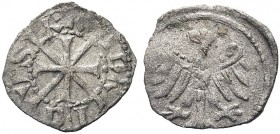 MONETE ITALIANE REGIONALI
MERANO
Monete dei Conti di Tirolo-Gorizia. Federico IV Tascavuota, 1406-1439. Berner. Mi gr. 0,33 FR IDR IC VS Croce accan...