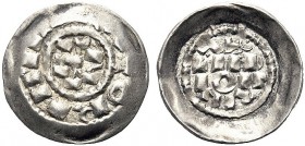 MONETE ITALIANE REGIONALI
MILANO
Età precomunale, dal sec. XI all’inizio del sec. XII. Denaro scodellato. Ar gr. 1,01 Monogramma. Rv. Scritta a tutt...