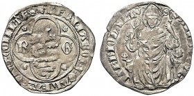 MONETE ITALIANE REGIONALI
MILANO
Bernabò e Galeazzo II Visconti signori di Milano, 1354-1378. Pegione. Ar gr. 2,56 BERNABOS 3 GALEAZ VICECOMITES Bis...