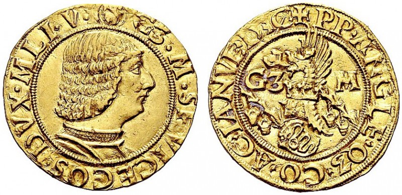 MONETE ITALIANE REGIONALI
MILANO
Galeazzo Maria Sforza, 1466-1476. Ducato, IV ...