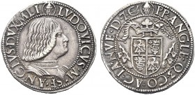 MONETE ITALIANE REGIONALI
MILANO
Ludovico Maria Sforza detto il Moro, 1494-1499. Testone. Ar gr. 9,61 LVDOVICVS M SF ANGLVS DVX MLI Busto corazzato ...