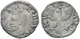 MONETE ITALIANE REGIONALI
MODENA
Cesare d’Este, _ 1597-1628. Sesino. Æ gr. 0,90 CAESAR DVX Testa a s. Rv. MV TIN AE Aquila spiegata e coronata. CNI ...