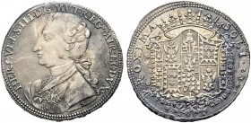 MONETE ITALIANE REGIONALI
MODENA
Ercole III d’Este, 1780-1796. 3 Scudi 1782. Ar gr. 27,31 HERCVLES III D G MVT REG MIR EC DVX Busto a s. con onorifi...