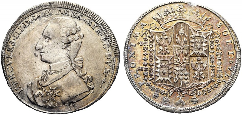 MONETE ITALIANE REGIONALI
MODENA
Ercole III d’Este, 1780-1796. 2 Scudi 1782. A...