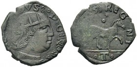 MONETE ITALIANE REGIONALI
NAPOLI
Ferdinando I d'Aragona, 1458-1494. Cavallo, esergo T. Æ gr. 2,03 Testa del re radiata volta a d. Rv. Cavallo gradie...