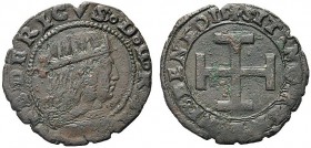 MONETE ITALIANE REGIONALI
NAPOLI
Sestino. Æ gr. 2,00 Busto del re radiata volto a d. Rv. Croce potenziata. Pannuti-Riccio11. BB