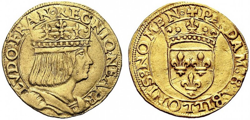 MONETE ITALIANE REGIONALI
NAPOLI
Luigi XII, re di Francia, 1501-1503. Ducato. ...