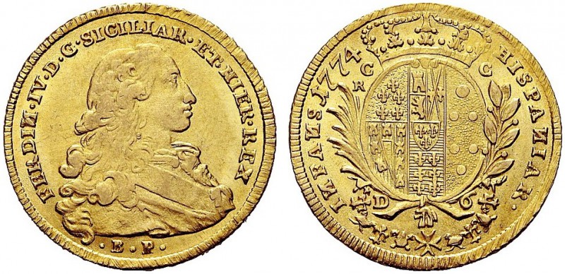 MONETE ITALIANE REGIONALI
NAPOLI
Ferdinando IV di Borbone, 1759-1798. 6 Ducati...