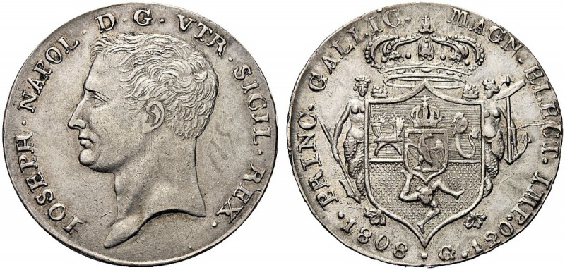 MONETE ITALIANE REGIONALI
NAPOLI
Giuseppe Napoleone, 1806-1808. Piastra da 120...