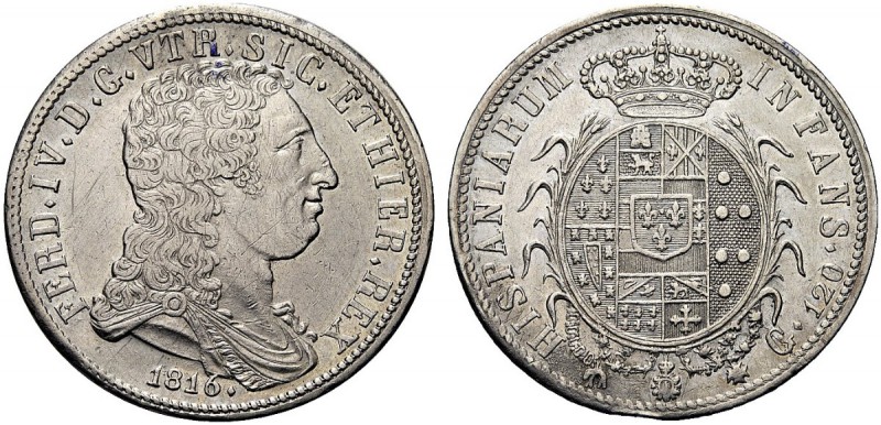 MONETE ITALIANE REGIONALI
NAPOLI
Ferdinando IV di Borbone, 1815-1816. Piastra ...