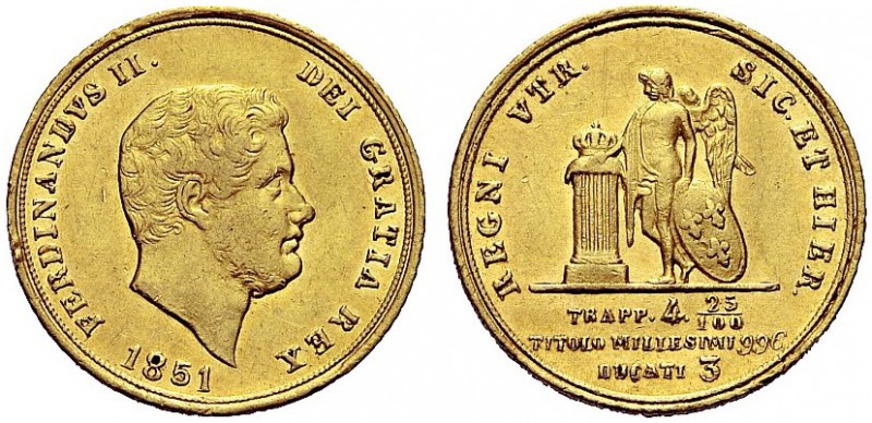 MONETE ITALIANE REGIONALI
NAPOLI
Ferdinando II di Borbone, 1830-1859. 3 Ducati...