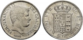 MONETE ITALIANE REGIONALI
NAPOLI
Ferdinando II di Borbone, 1830-1859. Piastra da 120 Grana 1836. Ar Simile a precedente. Pannuti Riccio 61; Gig. 61....