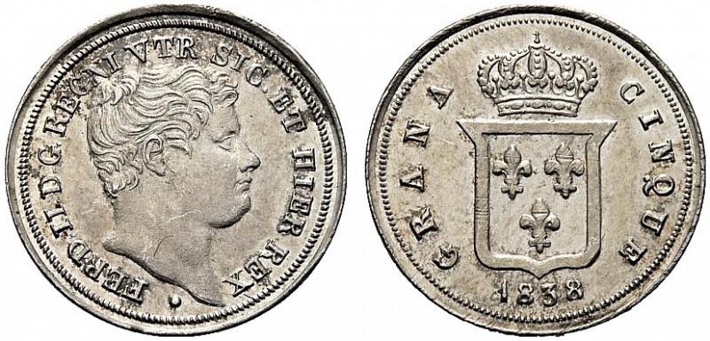 MONETE ITALIANE REGIONALI
NAPOLI
Ferdinando II di Borbone, 1830-1859. Mezzo Ca...