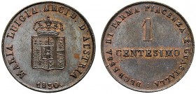MONETE ITALIANE REGIONALI
PARMA
Maria Luigia d’Austria, 1815-1847. Centesimo 1830, Milano. Æ Stemma coronato. Rv. Valore entro scritta. Pag. 16; Gig...